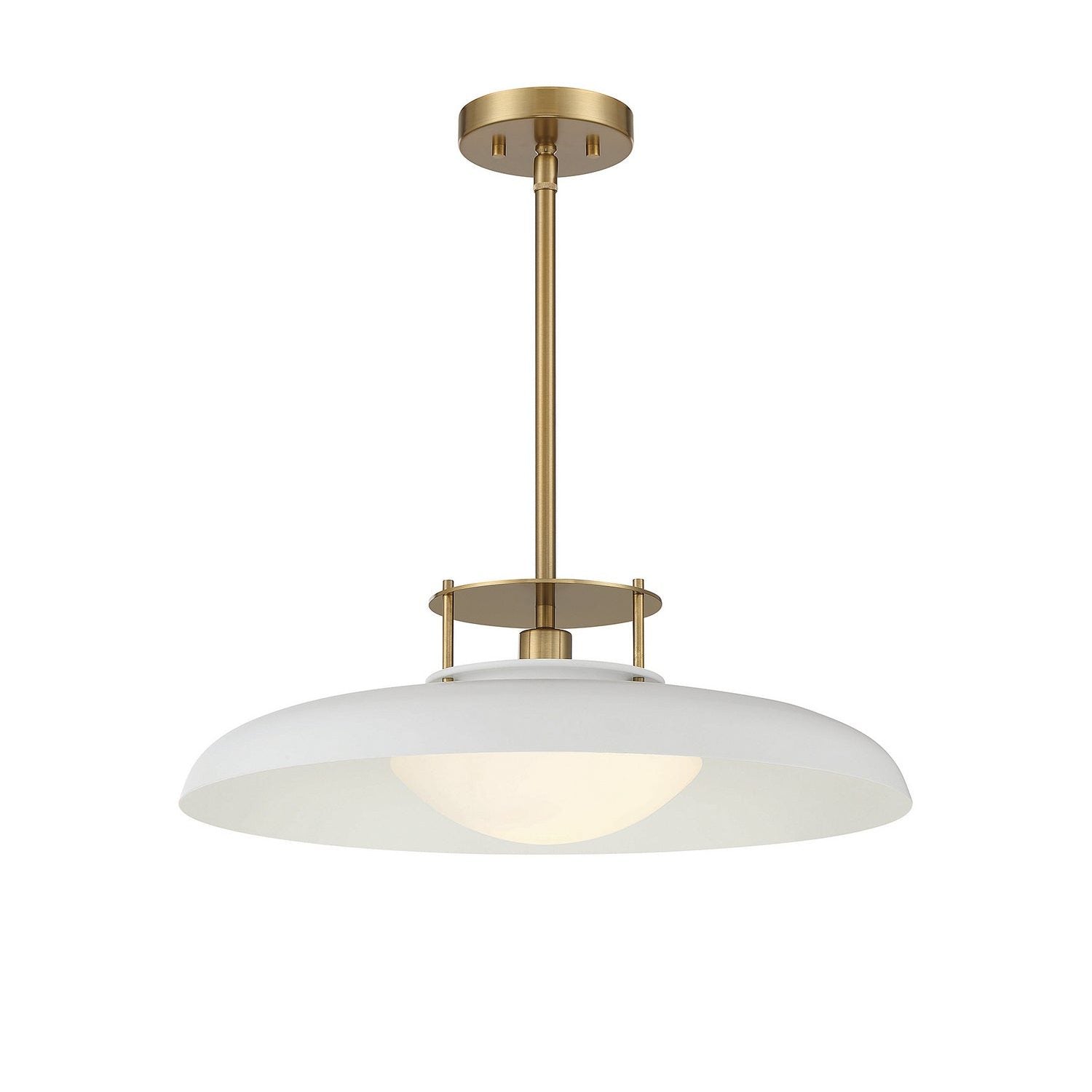 Savoy House - 7-1690-1-142 - One Light Pendant - Gavin - White with Warm Brass