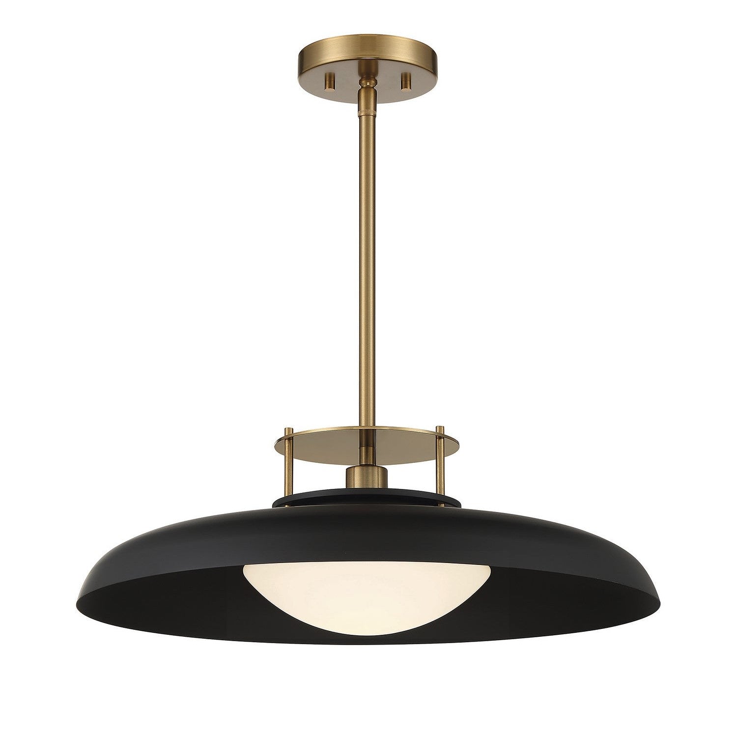 Savoy House - 7-1690-1-143 - One Light Pendant - Gavin - Matte Black with Warm Brass