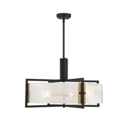 Savoy House - 7-1696-5-143 - Five Light Pendant - Hayward - Matte Black with Warm Brass