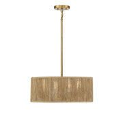 Savoy House - 7-1739-4-320 - Four Light Pendant - Ashe - Warm Brass and Rope