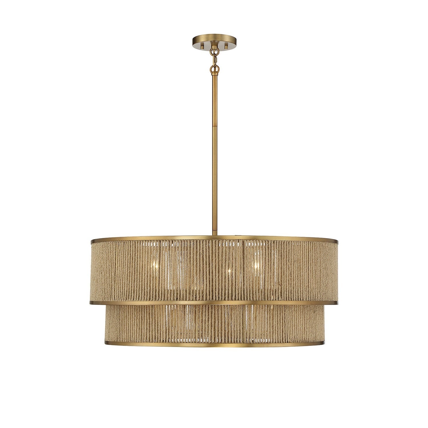 Savoy House - 7-1774-6-320 - Six Light Pendant - Ashburn - Warm Brass and Rope