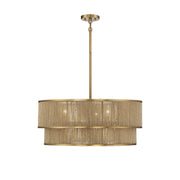 Savoy House - 7-1774-6-320 - Six Light Pendant - Ashburn - Warm Brass and Rope