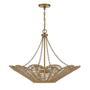 Savoy House - 7-1825-5-320 - Five Light Pendant - Cyperas - Warm Brass and Rope