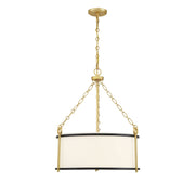 Savoy House - 7-1920-3-261 - Three Light Pendant - Kian - Matte Black with True Gold
