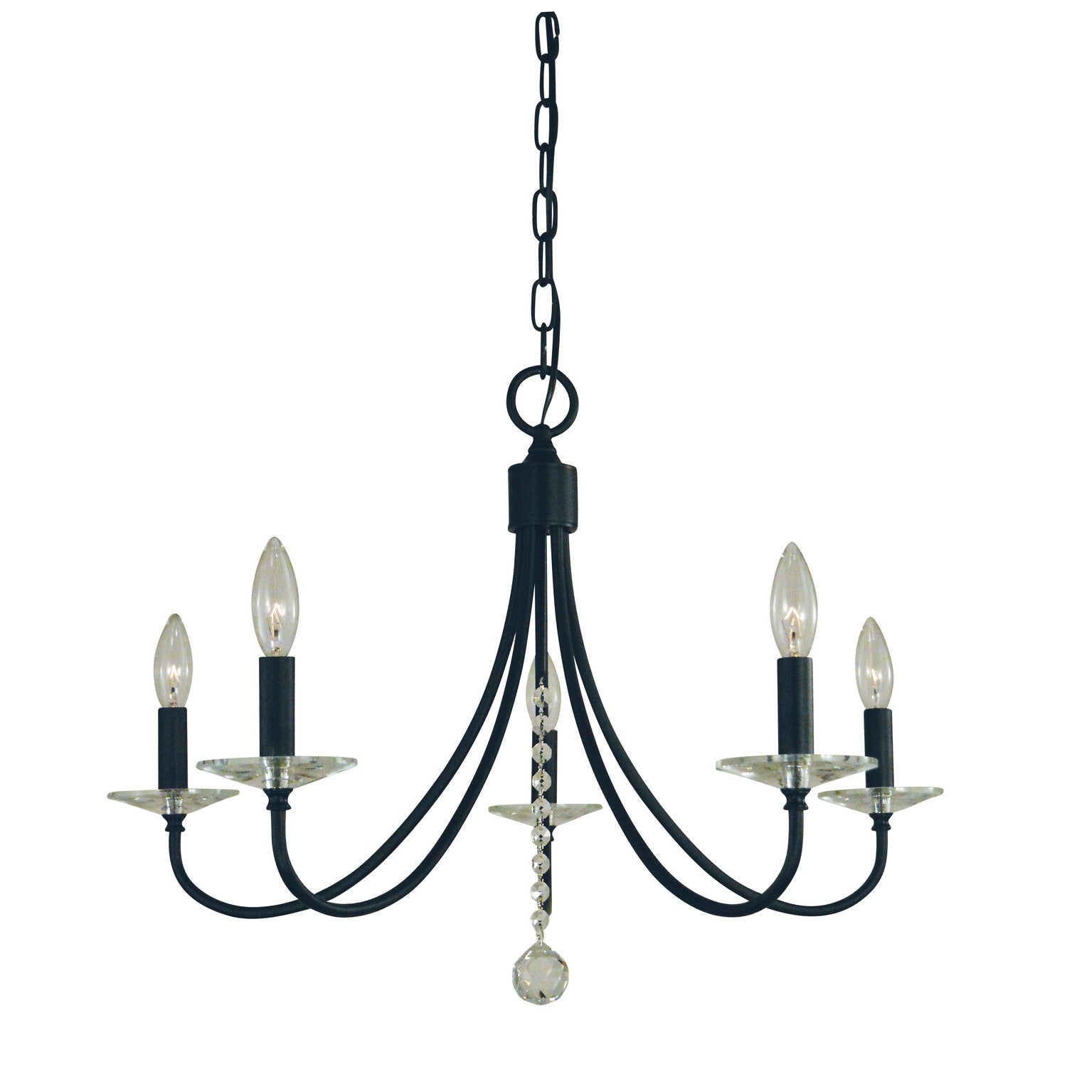Framburg - L1165 MBLACK - Five Light Chandelier - Ashley - Matte Black