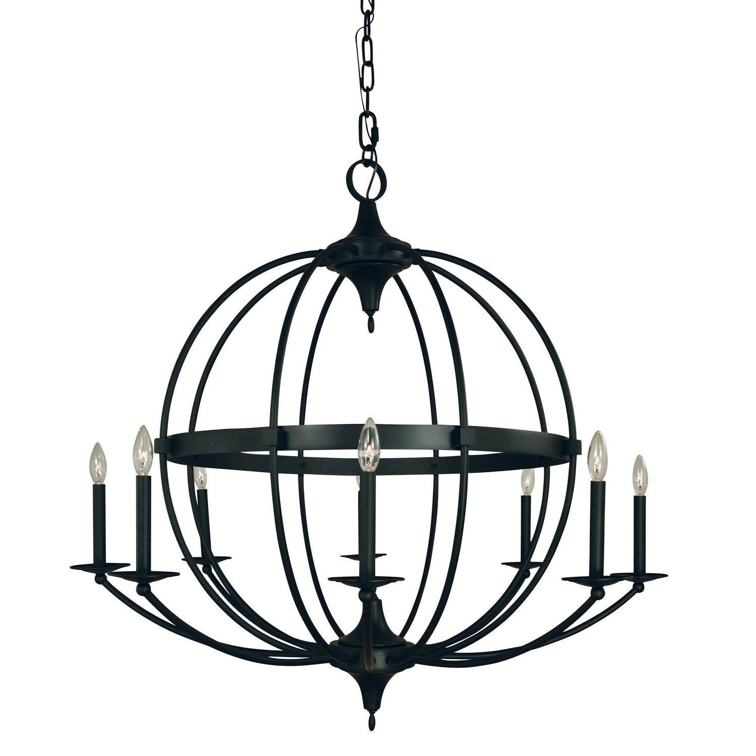 Framburg - L1158 MBLACK - Eight Light Foyer Chandelier - Aurora - Matte Black