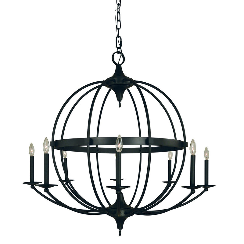 Framburg - L1158 MBLACK - Eight Light Foyer Chandelier - Aurora - Matte Black