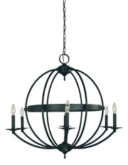 Framburg - L1156 MBLACK - Six Light Chandelier - Aurora - Matte Black