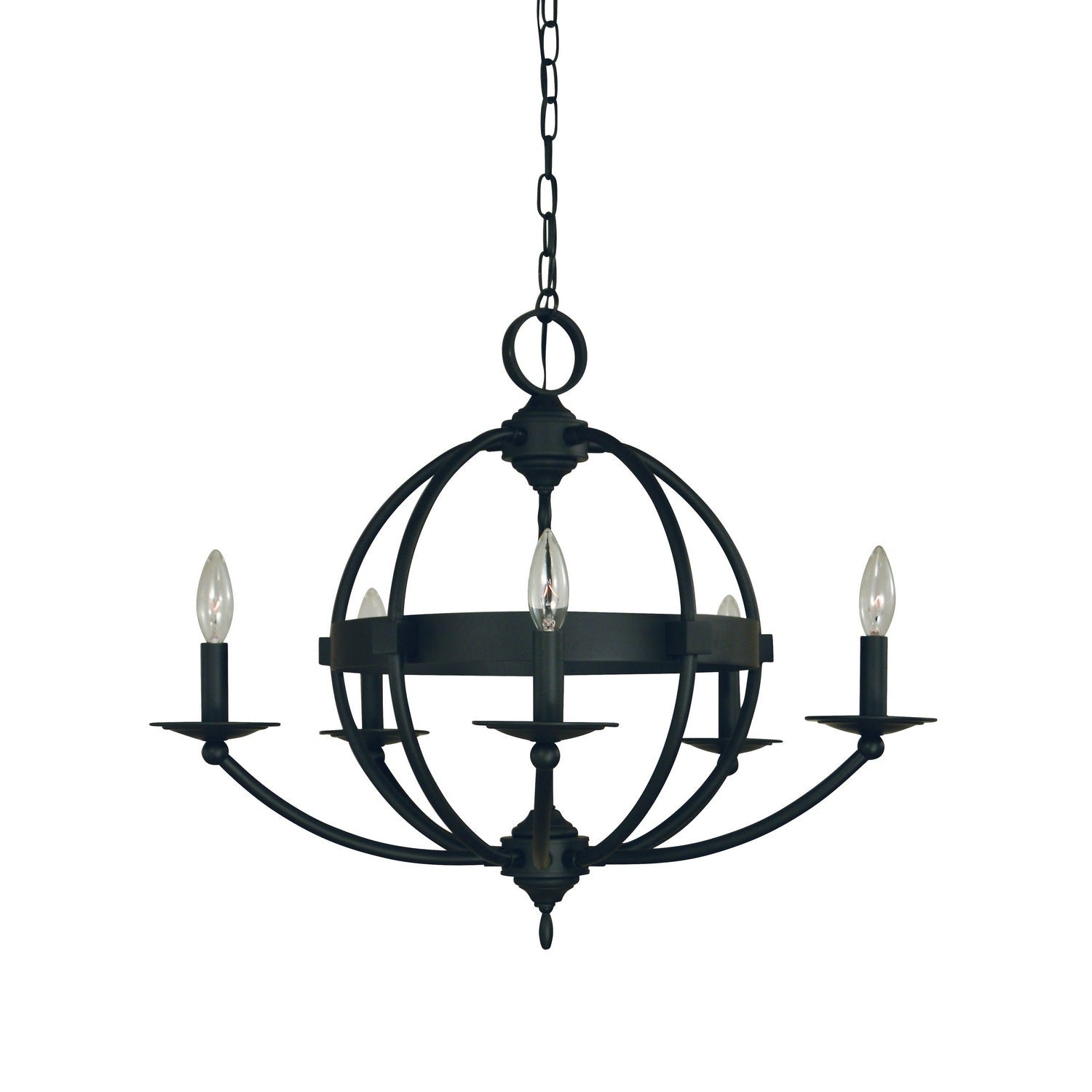 Framburg - L1155 MBLACK - Five Light Chandelier - Aurora - Matte Black