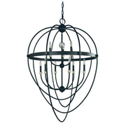 Framburg - L1154 MBLACK - Nine Light Foyer Chandelier - Elizabeth - Matte Black