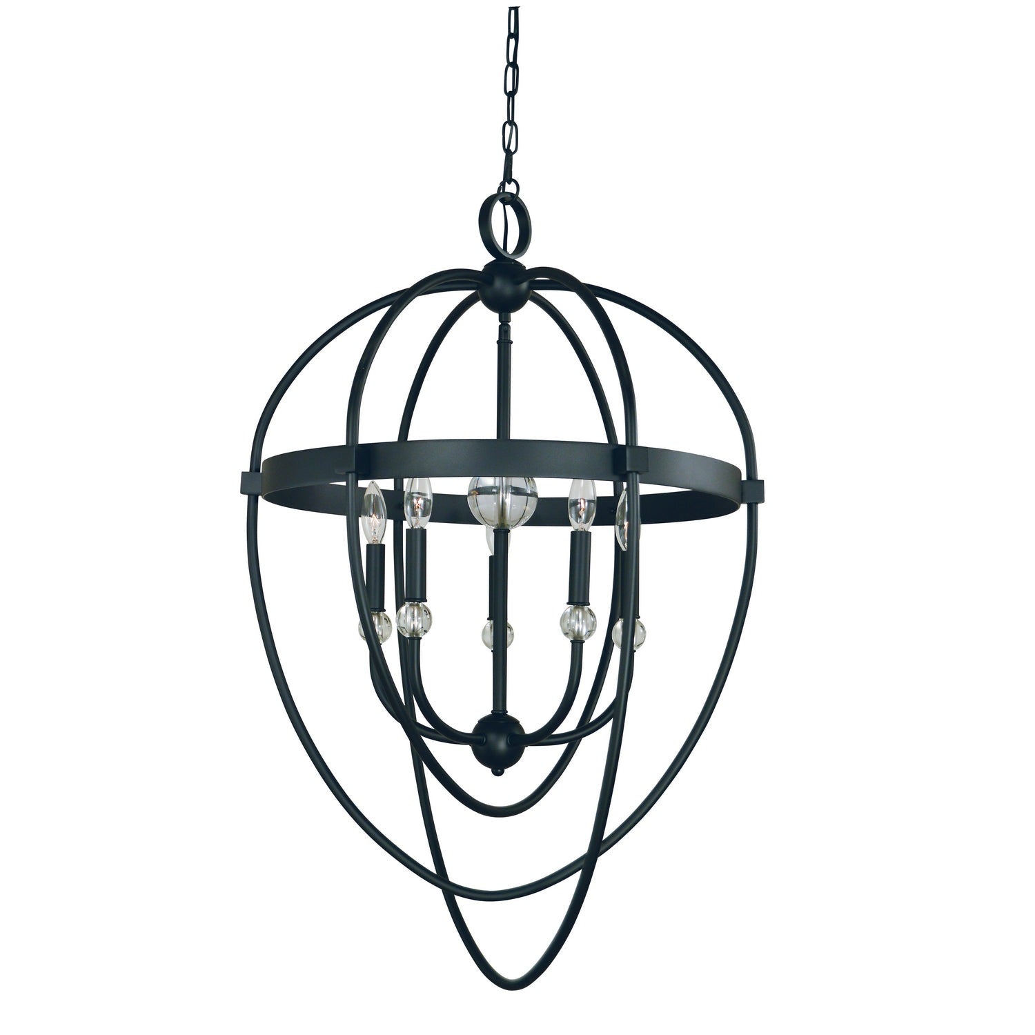 Framburg - L1152 MBLACK - Five Light Chandelier - Elizabeth - Matte Black