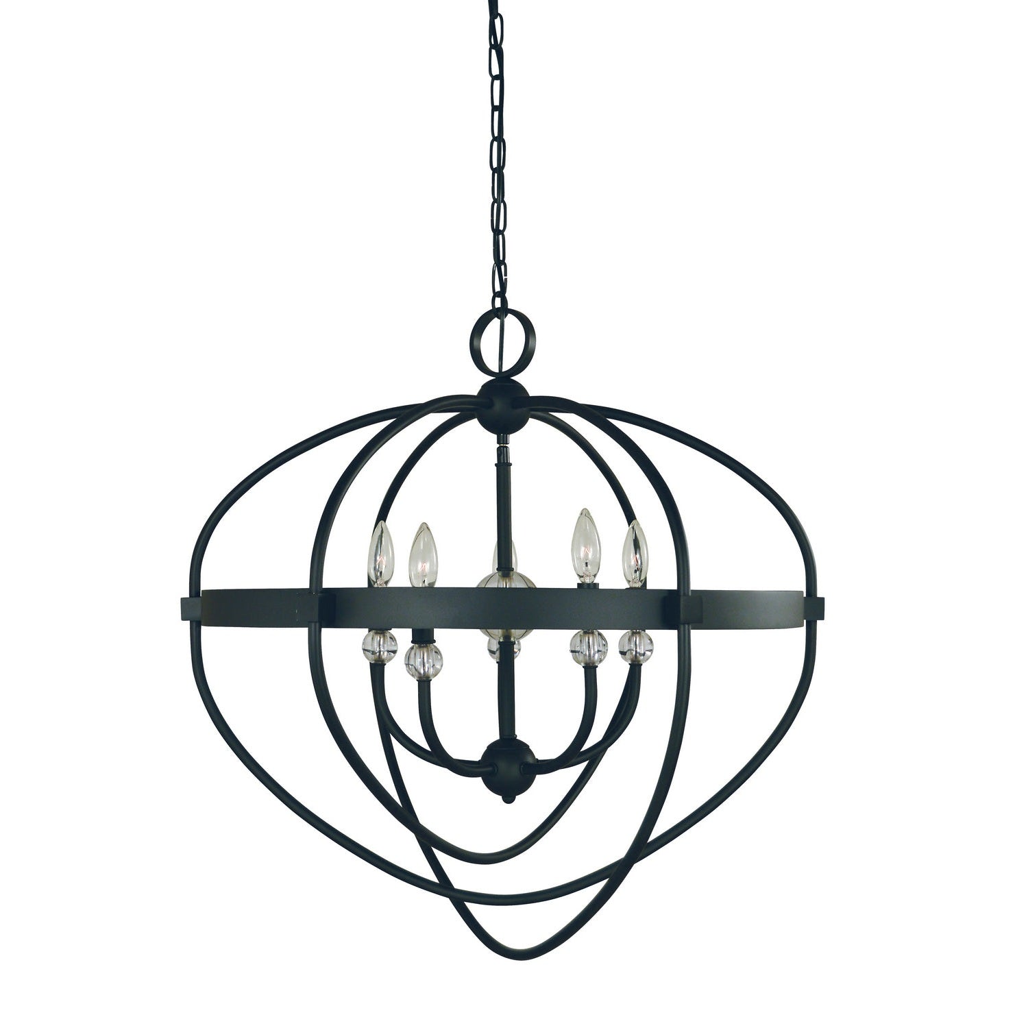 Framburg - L1150 MBLACK - Five Light Chandelier - Elizabeth - Matte Black