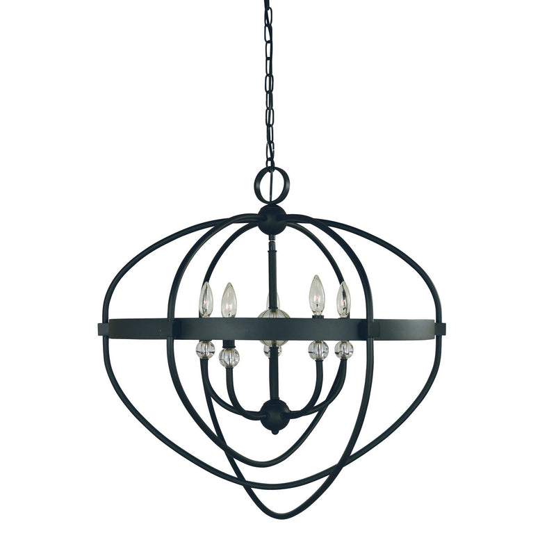 Framburg - L1150 MBLACK - Five Light Chandelier - Elizabeth - Matte Black