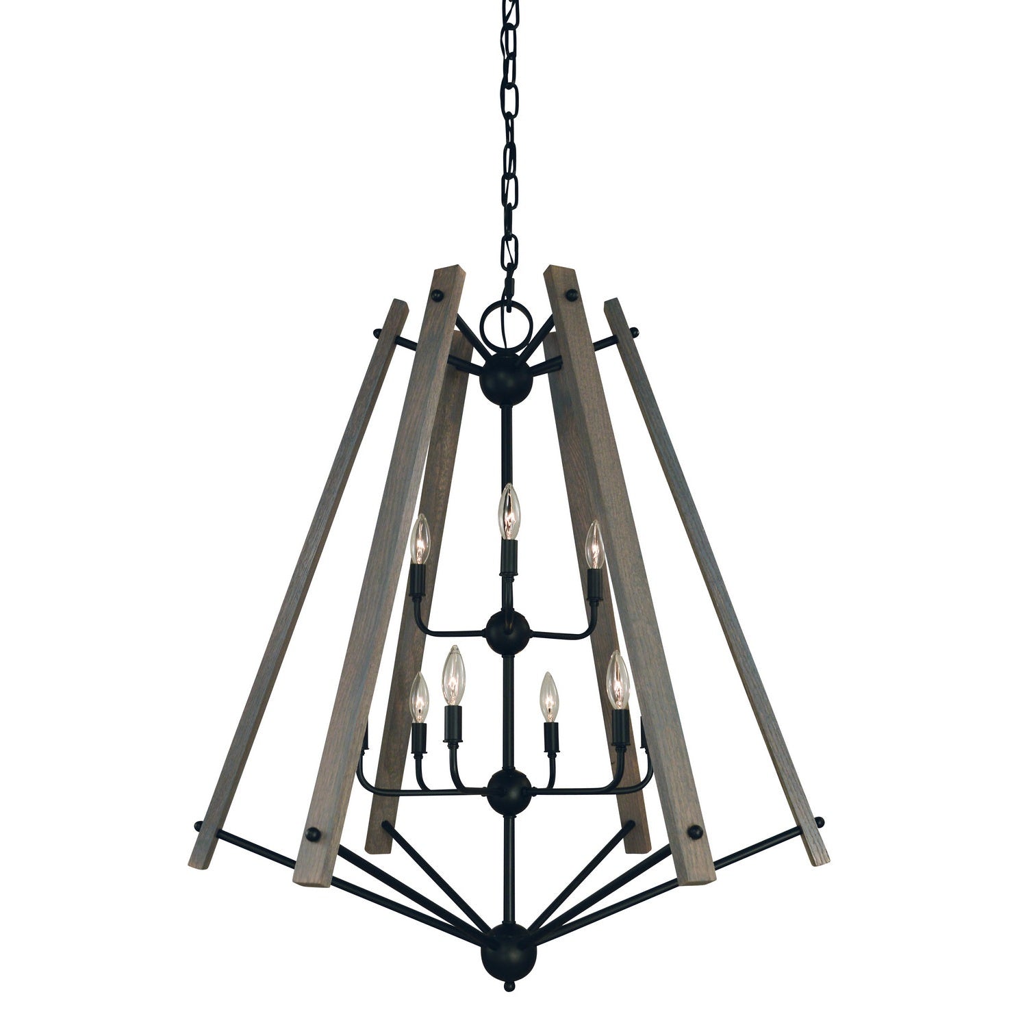 Framburg - L1139 MBLACK - Nine Light Foyer Chandelier - Meredith - Matte Black