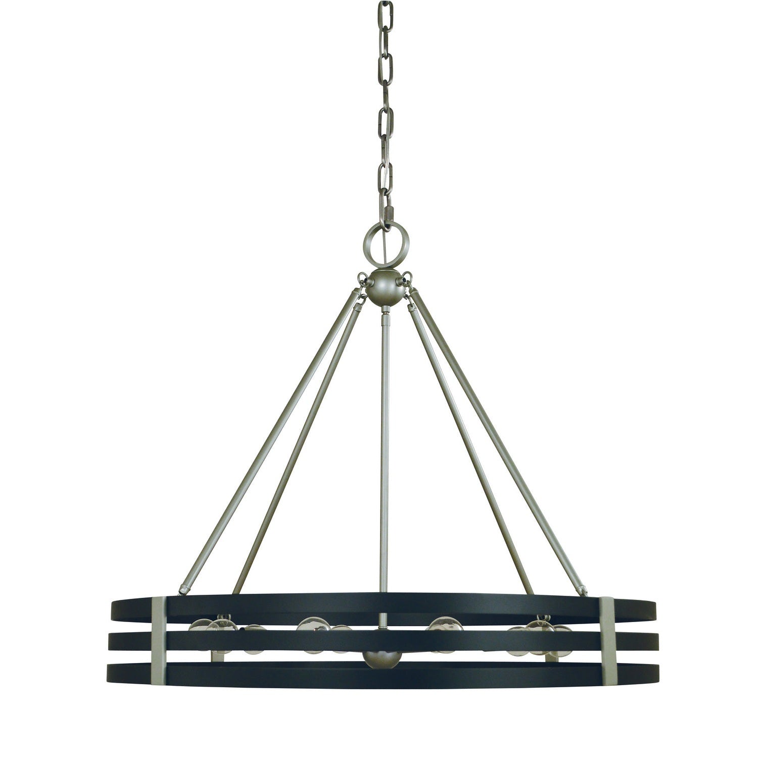 Framburg - L1125 SP/MBLACK - Ten Light Chandelier - Luxe - Satin Pewter/Matte Black
