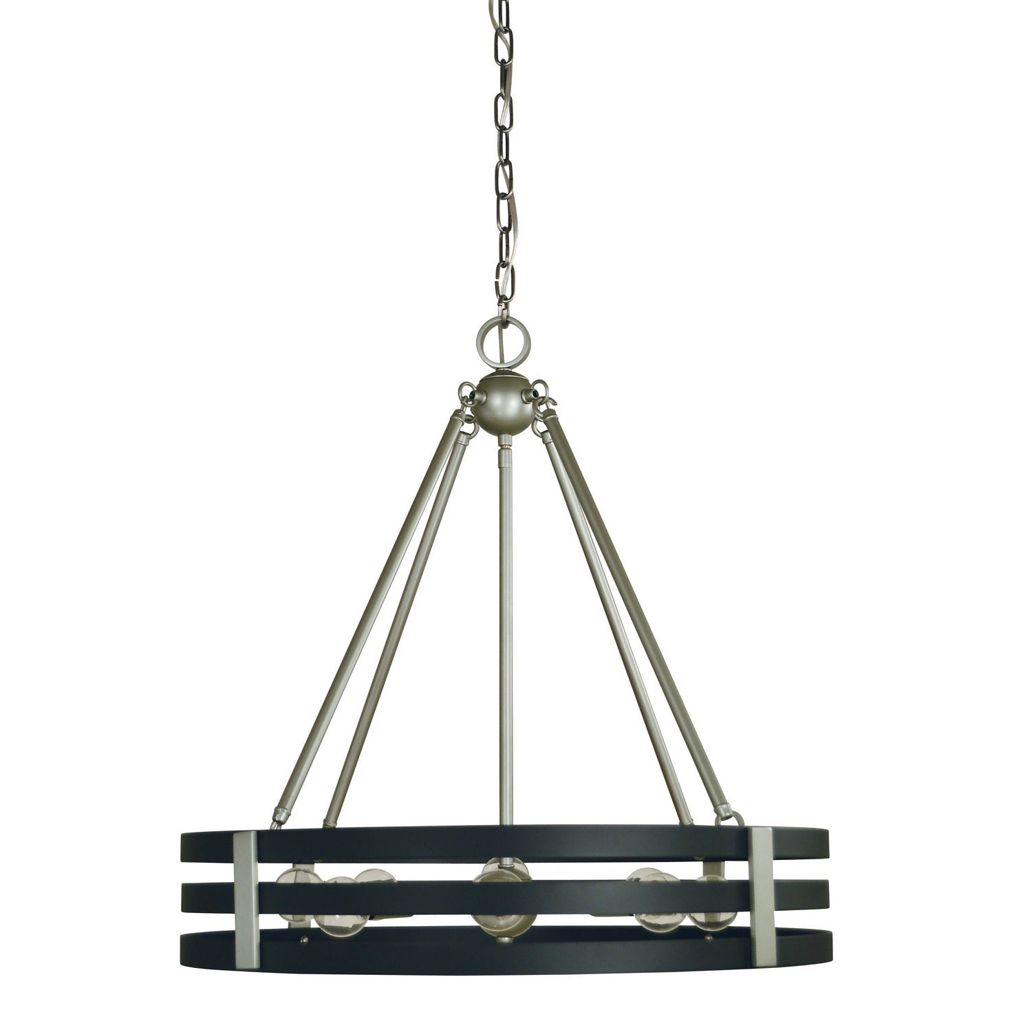 Framburg - L1123 SP/MBLACK - Eight Light Chandelier - Luxe - Satin Pewter/Matte Black