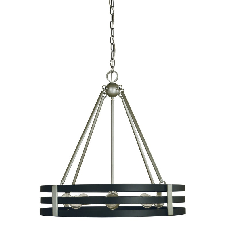 Framburg - L1123 SP/MBLACK - Eight Light Chandelier - Luxe - Satin Pewter/Matte Black
