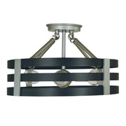 Framburg - L1121 SP/MBLACK - Six Light Semi Flush Mount - Luxe - Satin Pewter/Matte Black