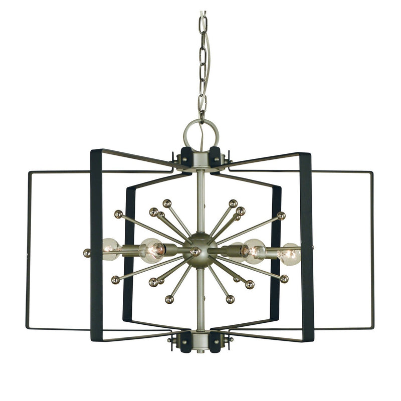 Framburg - L1120 SP/PN/MBLACK - Six Light Chandelier - Vega - Satin Pewter/Polished Nickel/Matte Black