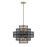 Savoy House - 7-1927-6-143 - Six Light Pendant - Kelvin - Matte Black with Warm Brass