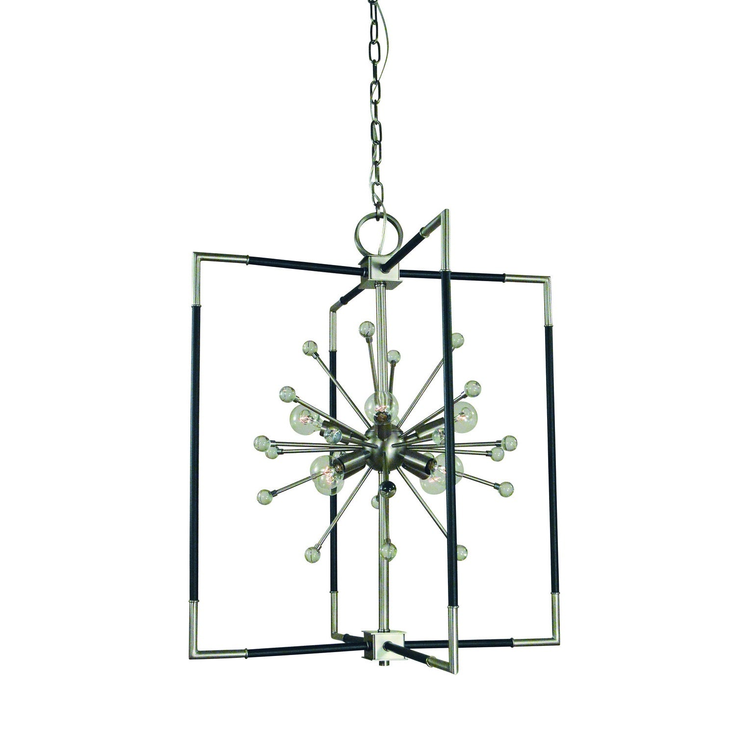 Framburg - L1118 BN/MBLACK - Eight Light Chandelier - Zeta - Brushed Nickel w/Matte Black