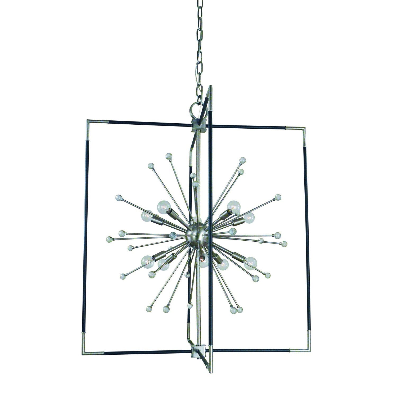 Framburg - L1110 BN/MBLACK - Ten Light Chandelier - Zeta - Brushed Nickel w/Matte Black
