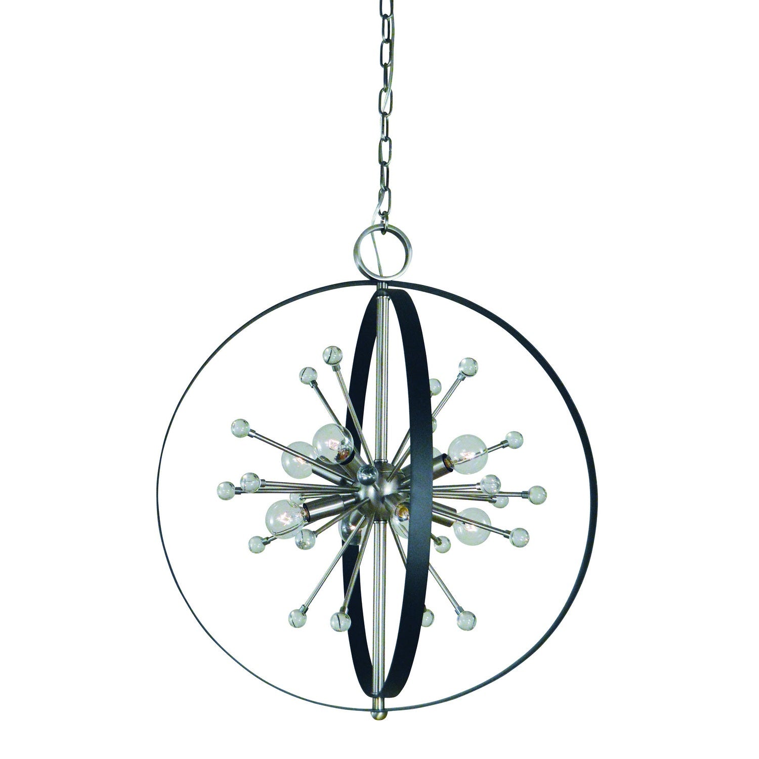 Framburg - L1108 BN/MBLACK - Eight Light Chandelier - Nucleus - Brushed Nickel w/Matte Black