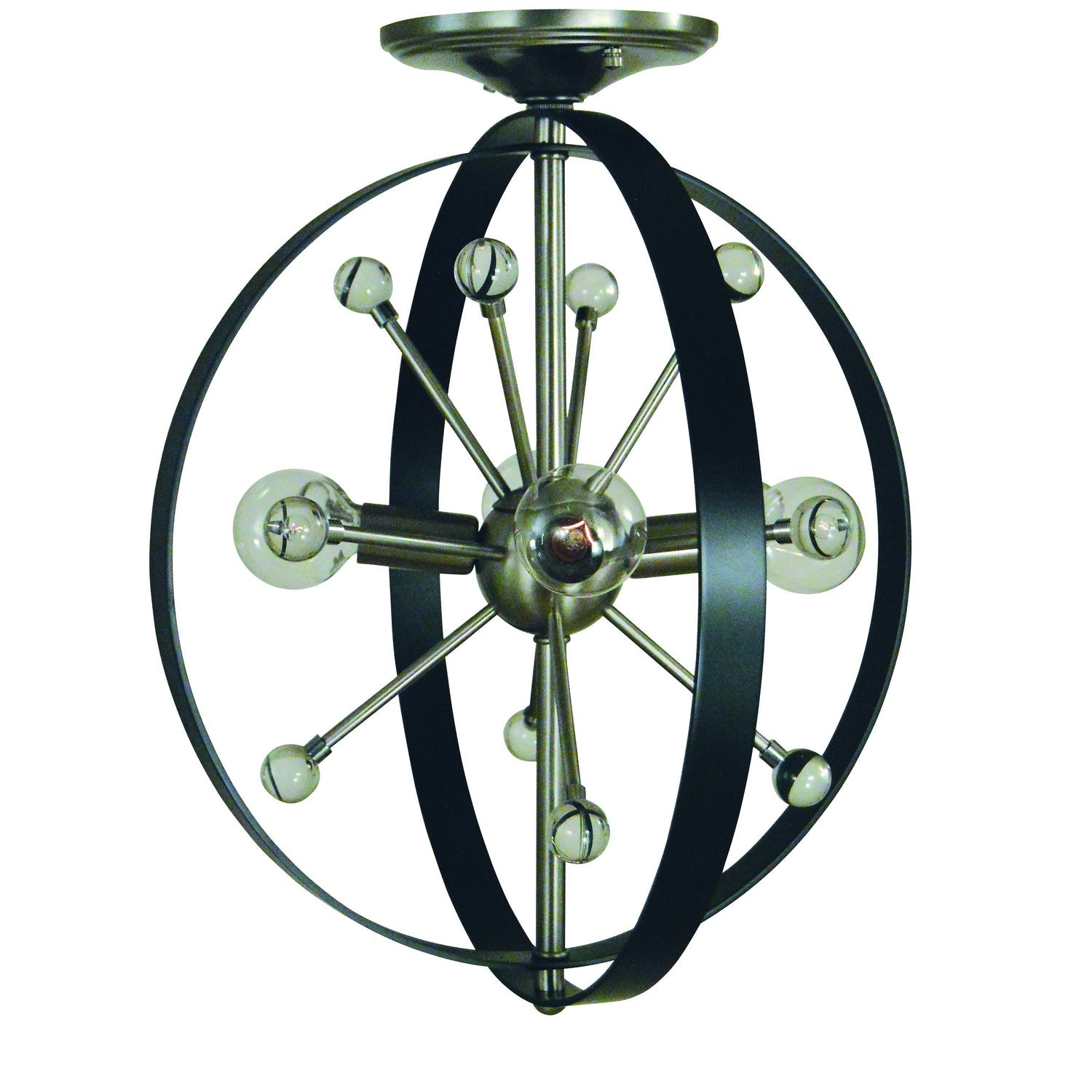 Framburg - L1104 BN/MBLACK - Four Light Chandelier - Nucleus - Brushed Nickel w/Matte Black