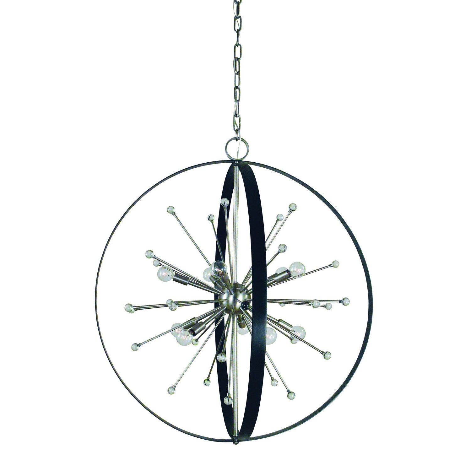 Framburg - L1100 BN/MBLACK - Ten Light Chandelier - Nucleus - Brushed Nickel w/Matte Black