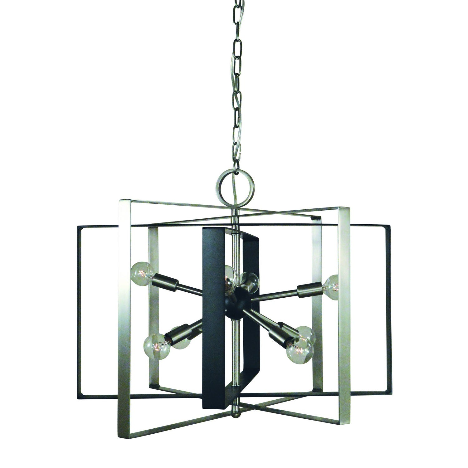 Framburg - L1096 BN/MBLACK - Eight Light Chandelier - Interstellar - Brushed Nickel w/Matte Black