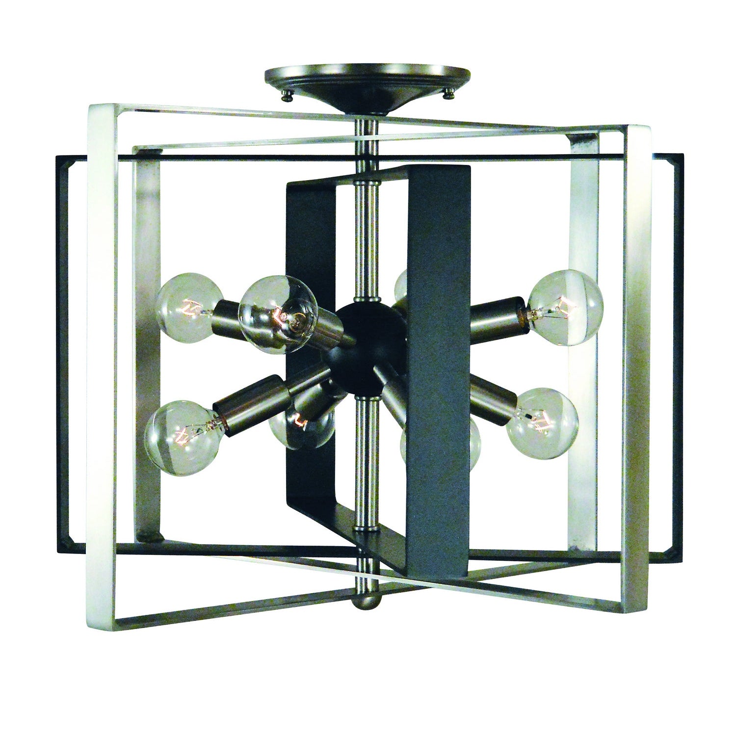 Framburg - L1090 BN/MBLACK - Eight Light Semi-Flush Mount - Interstellar - Brushed Nickel w/Matte Black