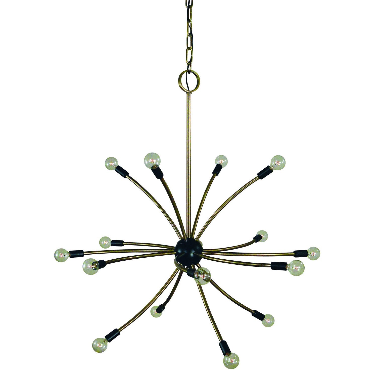 Framburg - L1076 AB/MBLACK - 16 Light Chandelier - Comet - Antique Brass w/Matte Black