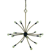 Framburg - L1076 AB/MBLACK - 16 Light Chandelier - Comet - Antique Brass w/Matte Black