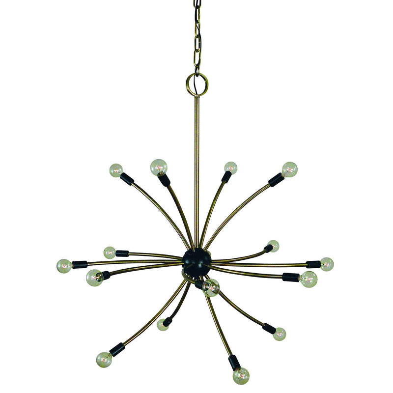 Framburg - L1076 AB/MBLACK - 16 Light Chandelier - Comet - Antique Brass w/Matte Black