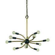 Framburg - L1072 AB/MBLACK - 12 Light Chandelier - Comet - Antique Brass w/Matte Black