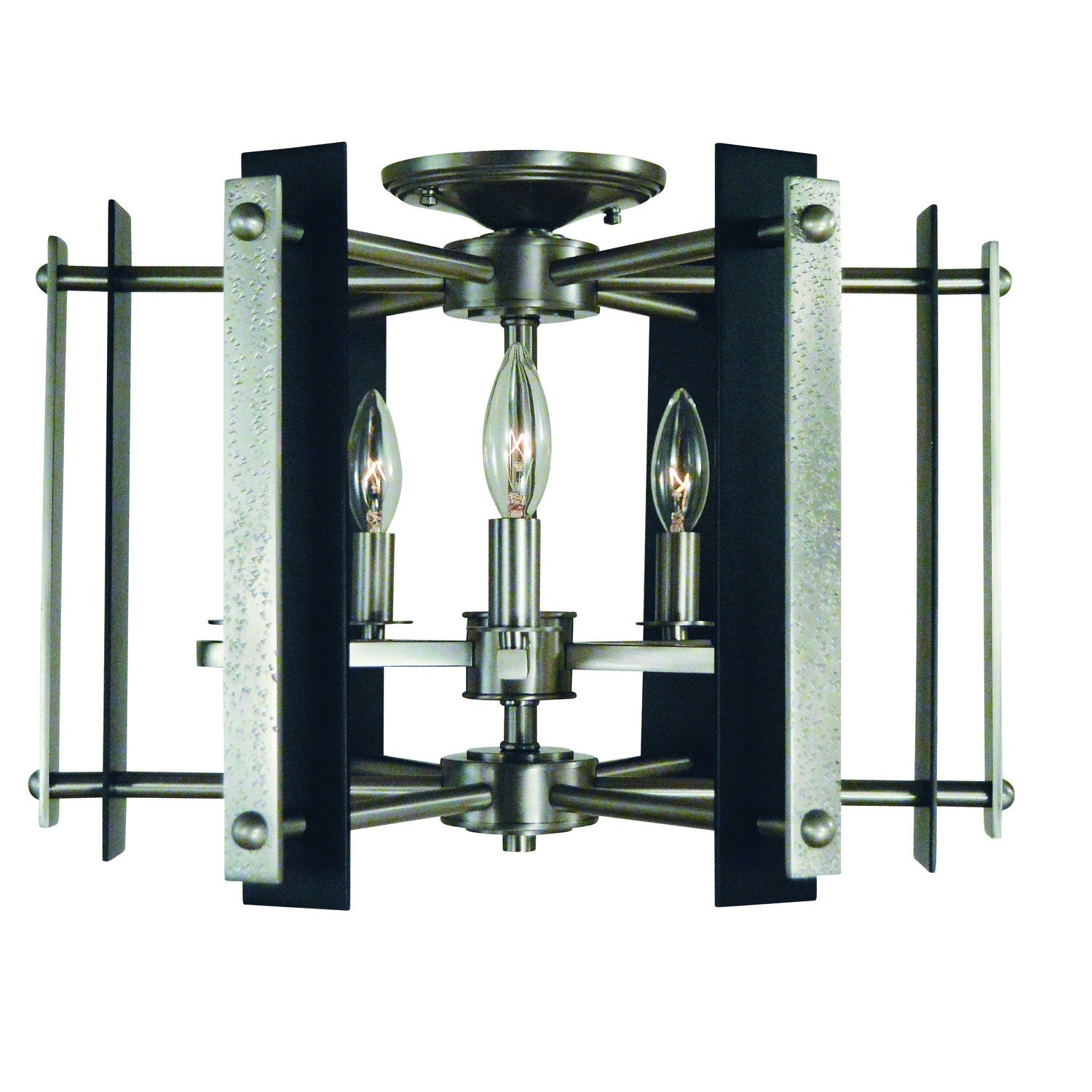 Framburg - L1063 BN/MBLACK - Five Light Semi-Flush Mount - Bucolic - Brushed Nickel w/Matte Black