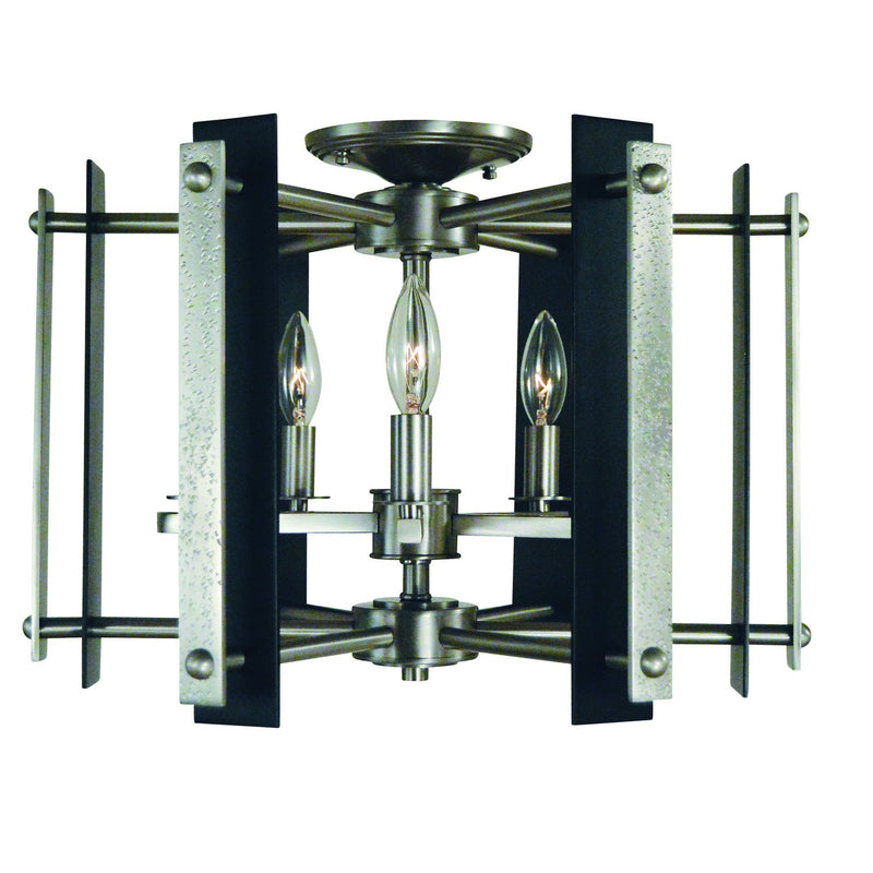 Framburg - L1063 BN/MBLACK - Five Light Semi-Flush Mount - Bucolic - Brushed Nickel w/Matte Black