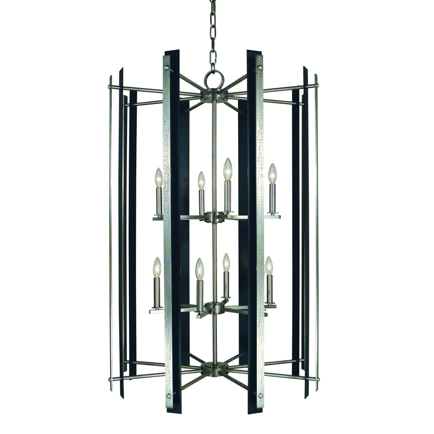 Framburg - L1062 BN/MBLACK - 12 Light Chandelier - Bucolic - Brushed Nickel w/Matte Black