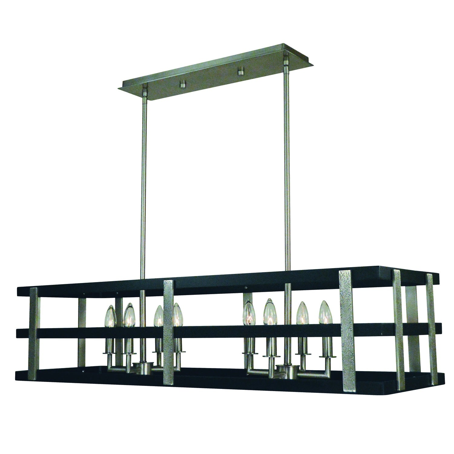 Framburg - L1038 BN/MBLACK - Eight Light Island Chandelier - Montreaux - Brushed Nickel w/Matte Black
