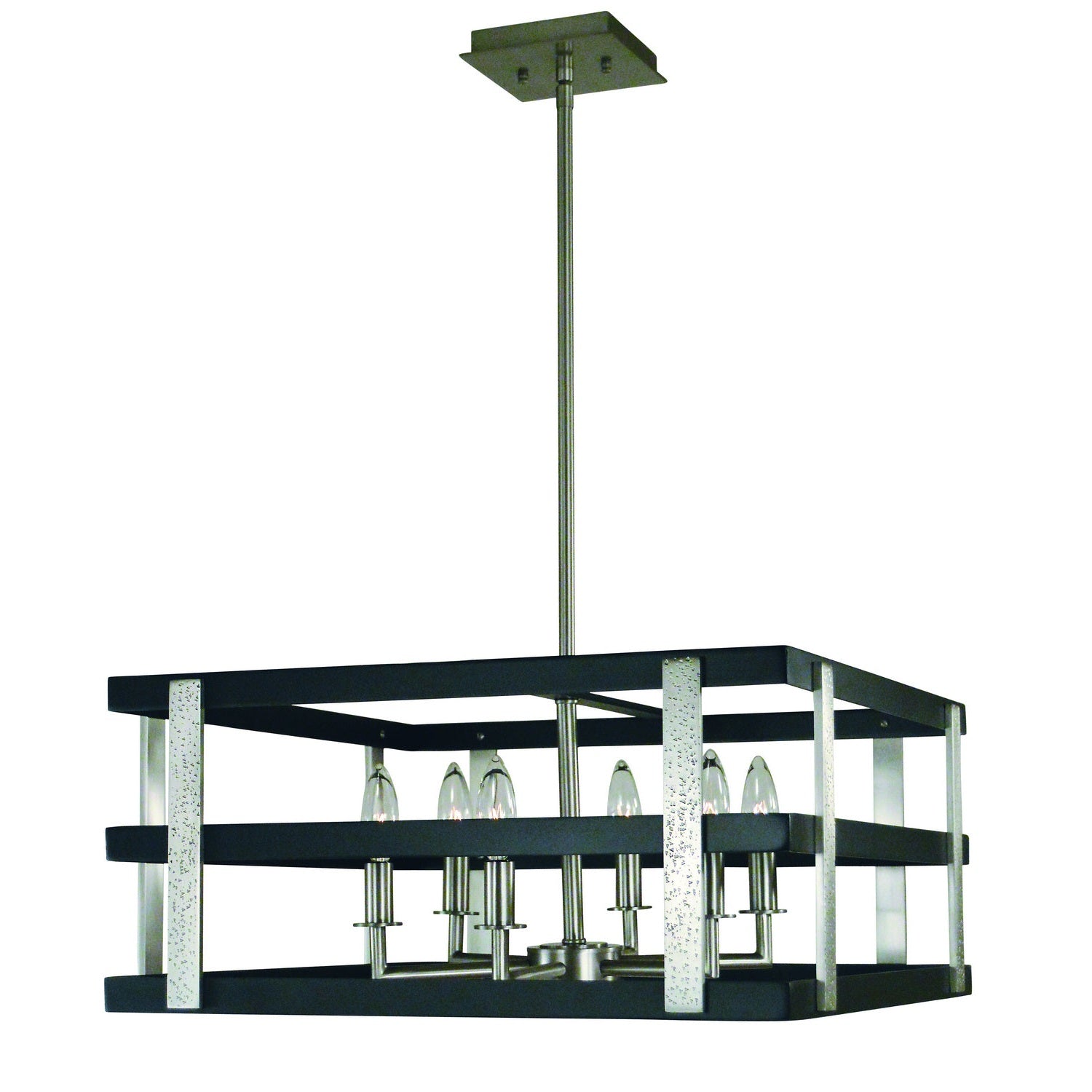 Framburg - L1036 BN/MBLACK - Six Light Chandelier - Montreaux - Brushed Nickel w/Matte Black