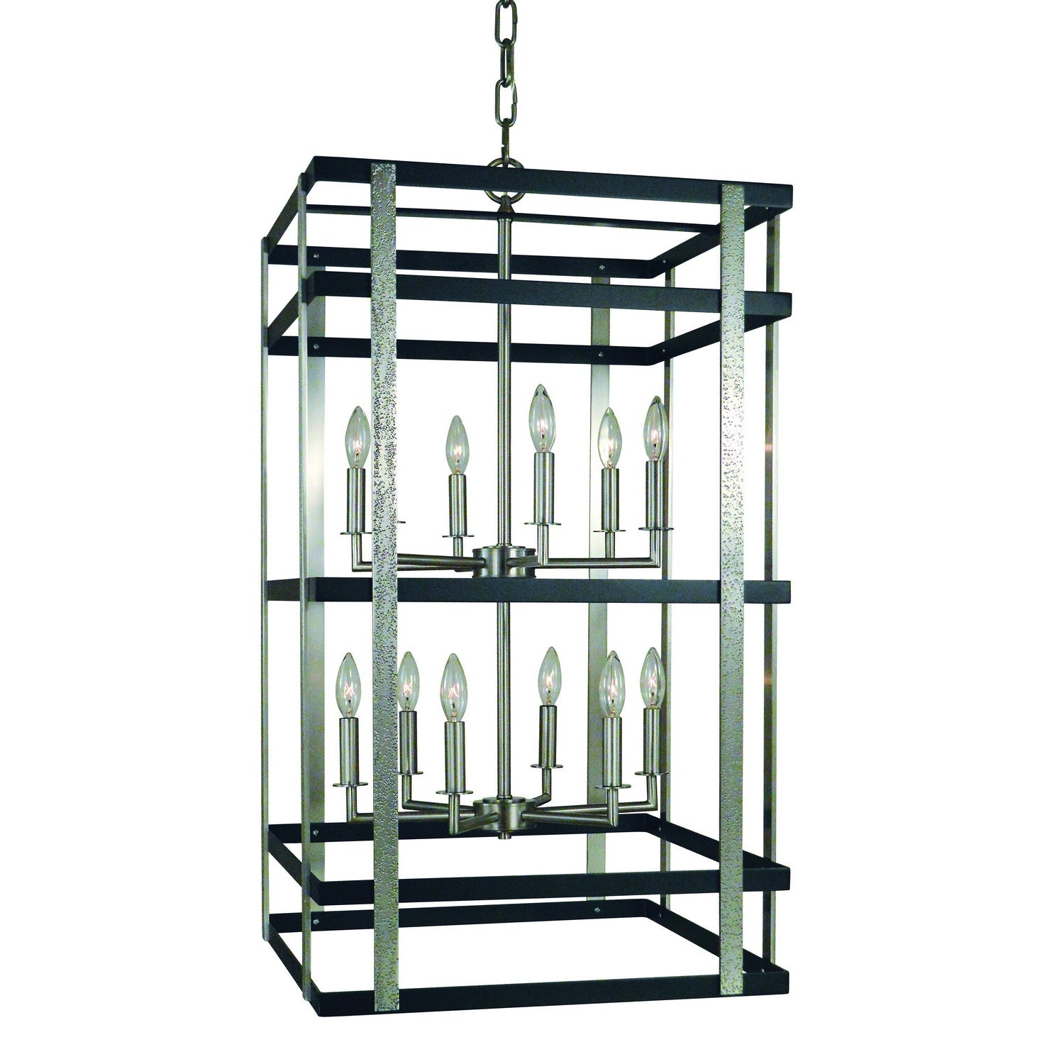 Framburg - L1032 BN/MBLACK - 12 Light Chandelier - Montreaux - Brushed Nickel w/Matte Black