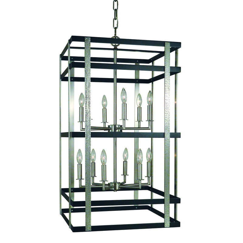 Framburg - L1032 BN/MBLACK - 12 Light Chandelier - Montreaux - Brushed Nickel w/Matte Black