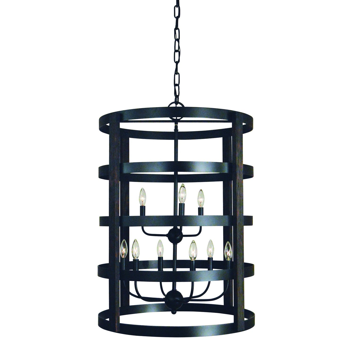 Framburg - L1009 MBLACK - Nine Light Foyer Chandelier - Homestead - Matte Black