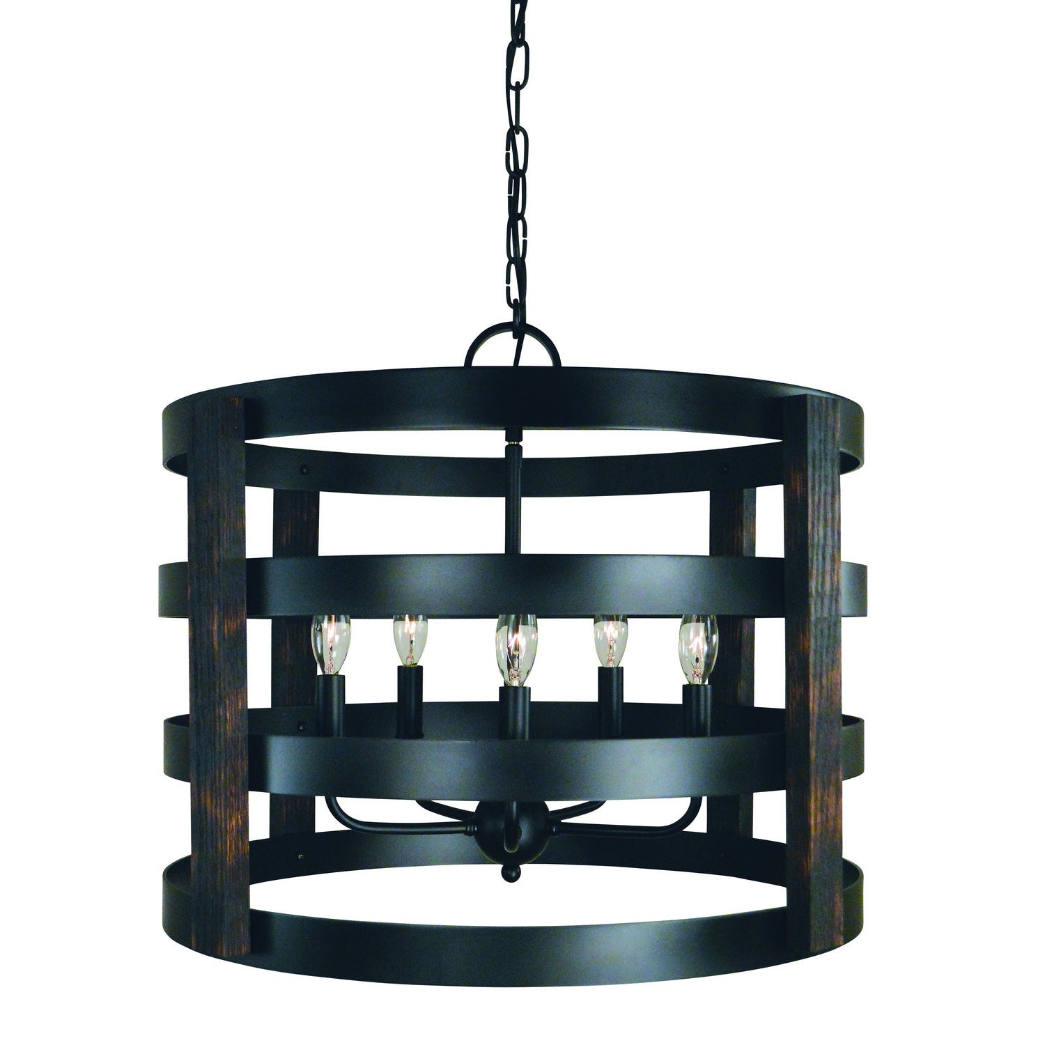 Framburg - L1005 MBLACK - Five Light Chandelier - Homestead - Matte Black