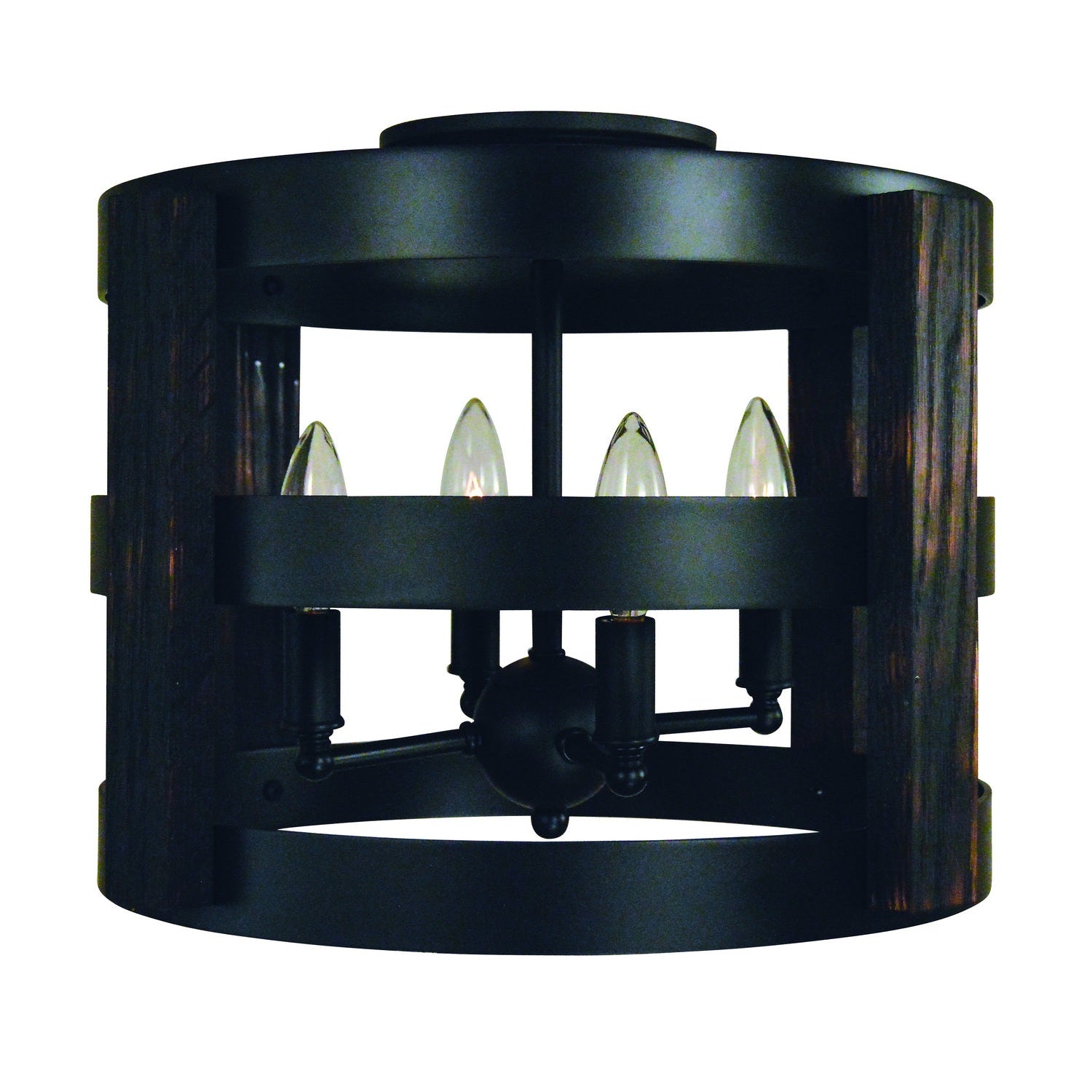 Framburg - L1001 MBLACK - Four Light Semi-Flush Mount - Homestead - Matte Black