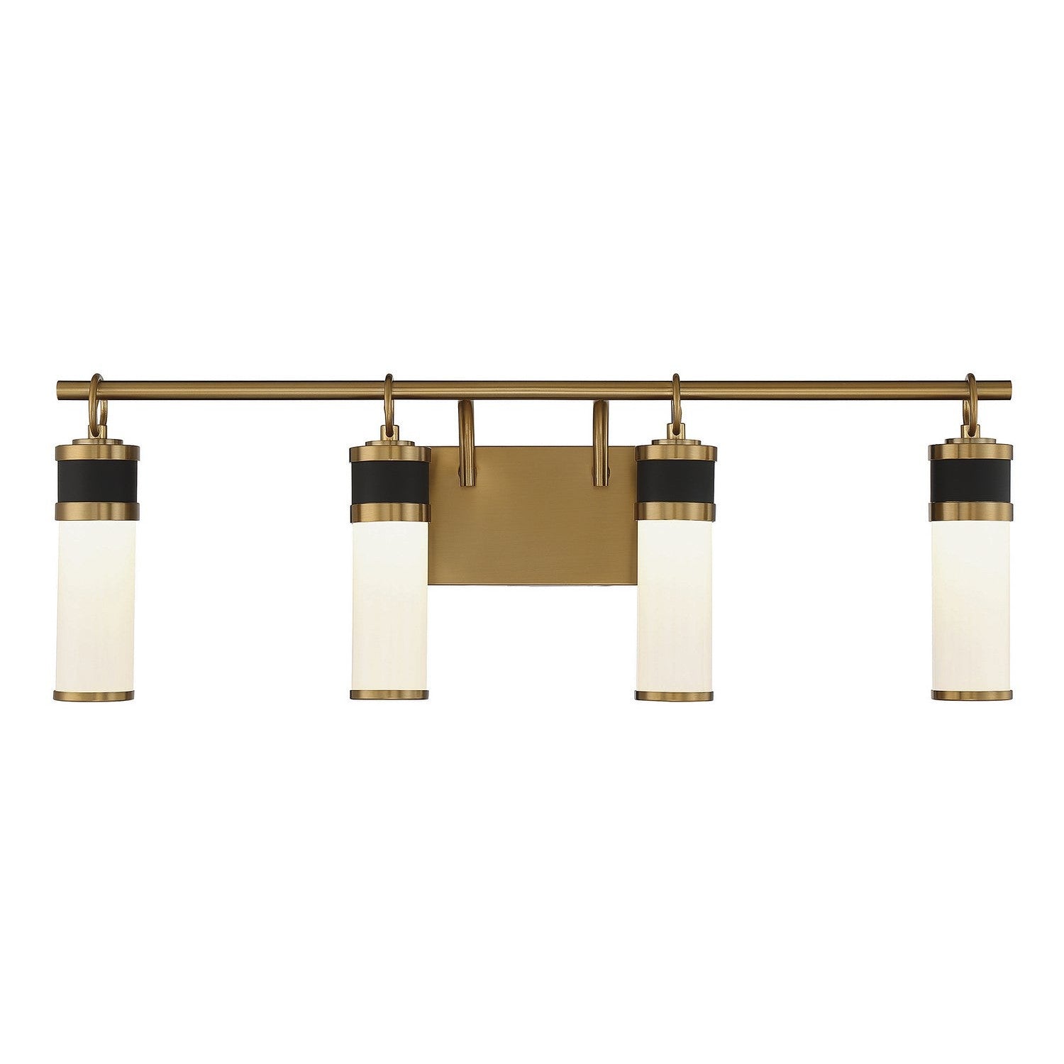 Savoy House - 8-1638-4-143 - LED Bathroom Vanity - Abel - Matte Black with Warm Brass