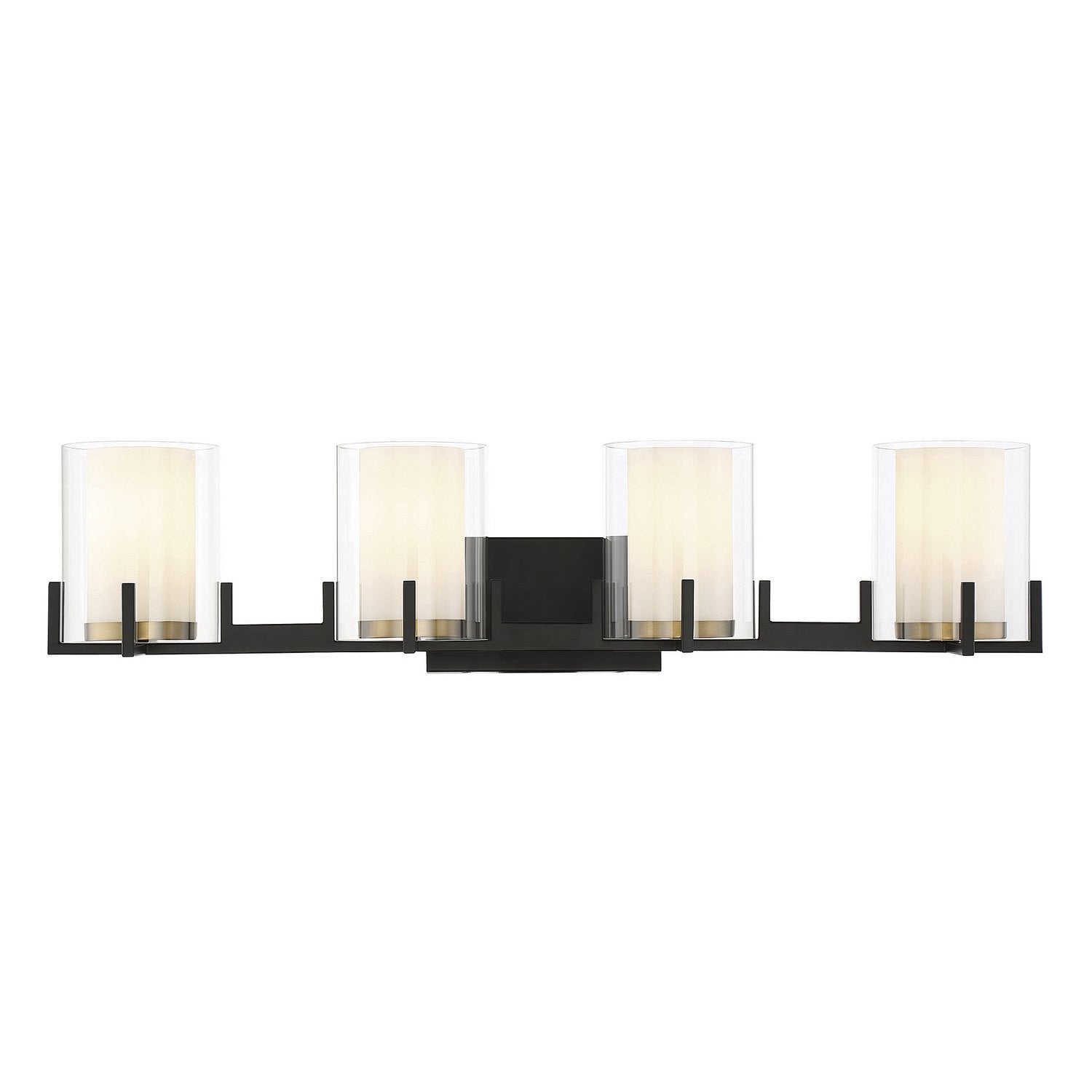 Savoy House - 8-1977-4-143 - Four Light Bathroom Vanity - Eaton - Matte Black with Warm Brass