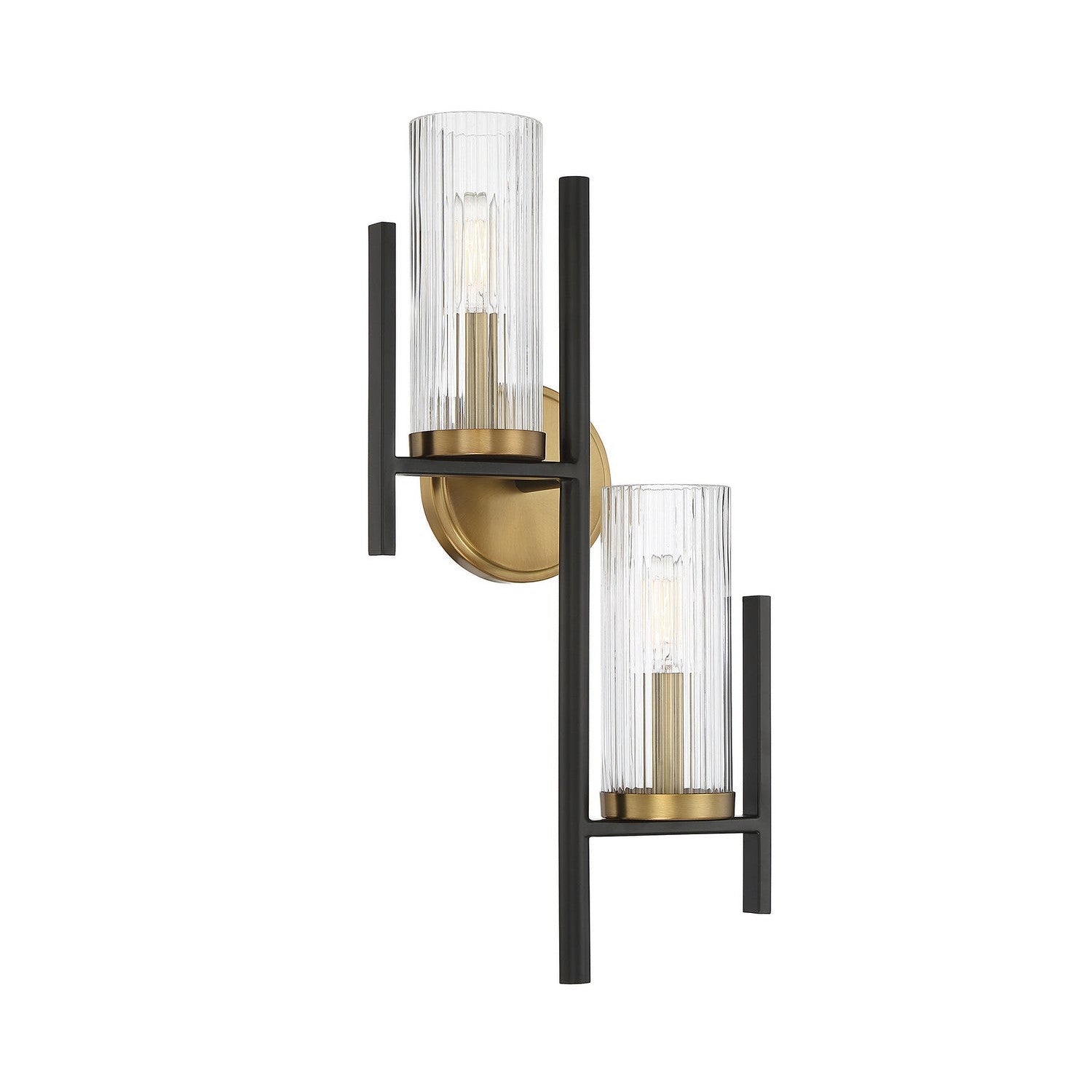 Savoy House - 9-1905-2-143 - Two Light Wall Sconce - Midland - Matte Black with Warm Brass