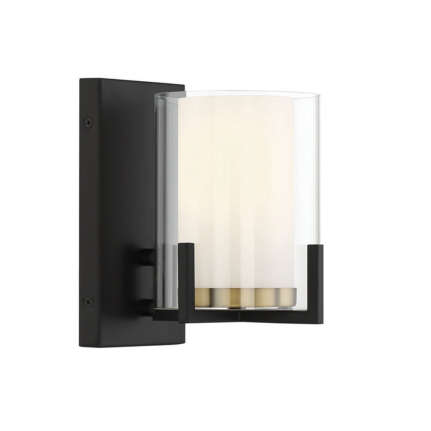 Savoy House - 9-1977-1-143 - One Light Wall Sconce - Eaton - Matte Black with Warm Brass