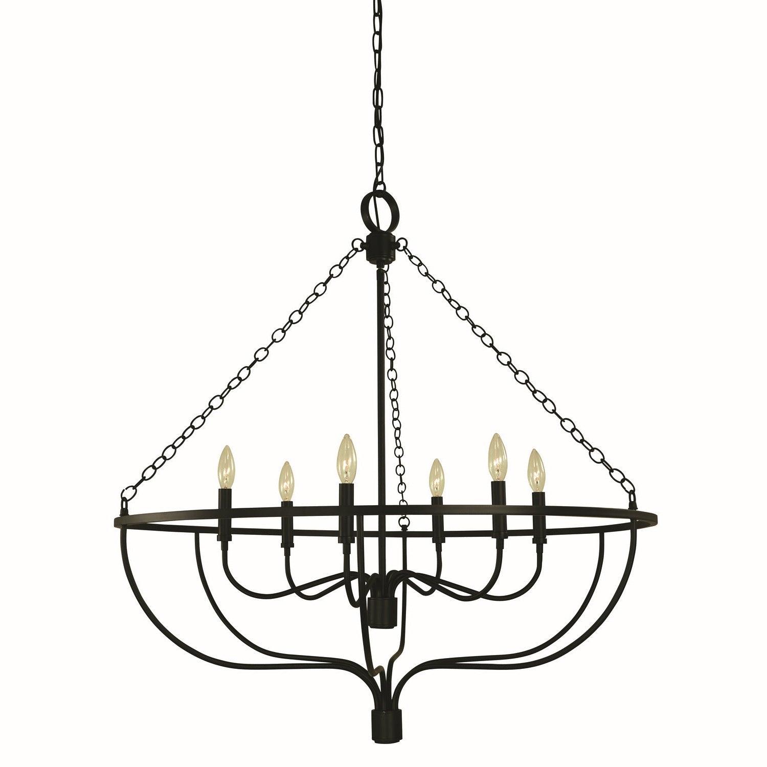 Framburg - 5686 MBLACK - Six Light Chandelier - West Town - Matte Black